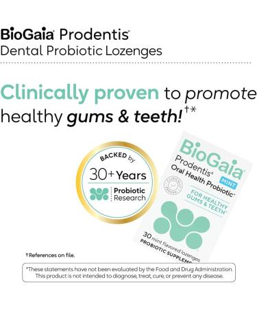 BioGaia Prodentis | Dental Probiotic Lozenges | Promotes Healthy Gums & Teeth | Defends Against Dental Problems | Replenishes Oral Microbiome | Improves Oral Health | Mint Flavor | Pack of 5 - Buy Online on GoSupps.com