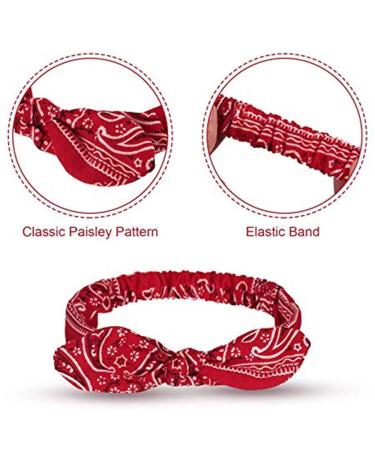 Carede 6 Pack Elastic Paisley Bandana Knot Headbands - Rabbit Ear Bow Headband for Women Girls - Turban Headwraps Hair Bands (Mixed 6 pcs) - Buy Online on GoSupps.com
