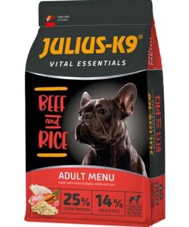 Julius-K9 - Beef & Rice - Adult Dog Food - Beef and Rice Based Dog Food - Suitable for All Small Breeds - 3 kg