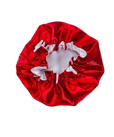 Royal Sensations Red/White Reversible Satin Hair Bonnet