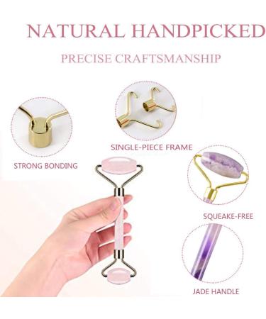 Jade Rollers Jade Roller and Gua Sha Set Jade Roller for Face Massager Anti-Aging Treatment Muscle Relaxation Facial and Neck Skin and Cheek Firming Gold - Buy Online on GoSupps.com