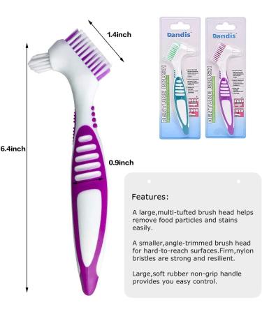 Mckkor Premium Denture Cleaning Brush Set - Multi-Layered Bristles, Ergonomic Handle - Pack of 2 - Buy Online on GoSupps.com