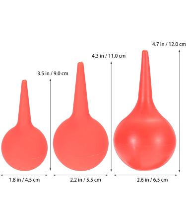 Healifty Ear Syringe Pack - 3 Rubber Bulb Syringes (30ml, 60ml, 90ml) for Infants & Adults - Ear Washing and Cleaning Tool - Red - Buy Online on GoSupps.com