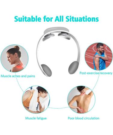 Buy Ems Neck Massager 5 Modes Wireless Device for Muscle Pain Relief & Lymphatic Drainage - Buy Online on GoSupps.com