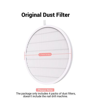 MelodySusie Nail Dust Collector Replacement Filter 4 Pack - Reusable Dust Filter for Electric Suction Machine - Buy Online on GoSupps.com