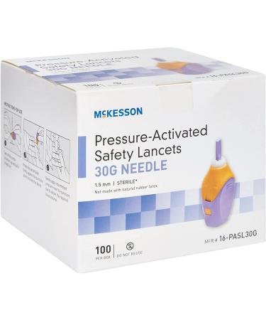 McKesson Safety Lancets 30G Sterile Pressure-Activated Needle 1.5mm 100 Count - Pack of 1 - Buy Online on GoSupps.com