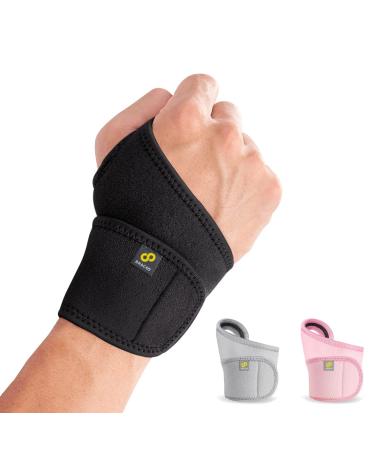 Bracoo WS10 Wrist Support Brace, Hand Support, Adjustable Wrist Wrap Strap for Fitness, Weightlifting, Tendonitis, Carpal Tunnel Arthritis, Joint Pain Relief, Wrist Tendonitis  Fits Right and Left Hand 1 Black
