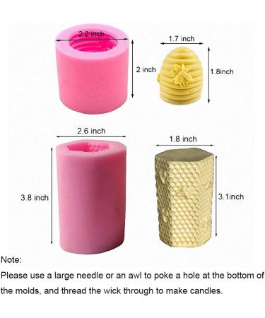 2 Pack 3D Bee Honeycomb Silicone Candle Molds - Homemade Beeswax Candle and Soap Making Supplies - Buy Online on GoSupps.com