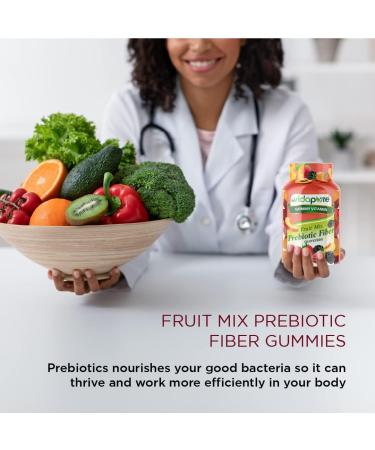 MYVIDAPURE Fruit Mix Prebiotic Fiber Gummies - Natural Strawberry, Peaches & BlackBerry Flavor - 60 Gummies (Non-GMO, Gelatin-Free) - Buy Online on GoSupps.com