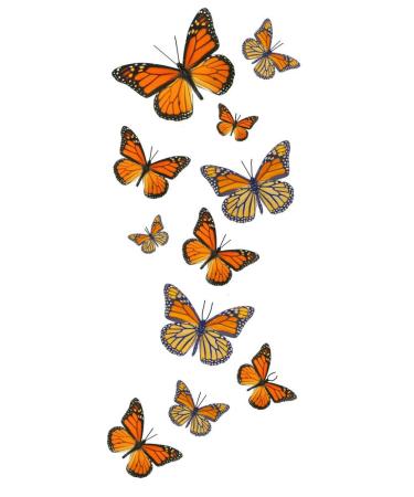 55 Monarch Butterfly Temporary Tattoos