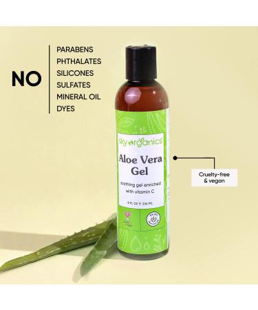 Sky Organics Aloe Vera Gel 8 fl oz - 100% Pure & Natural Moisturizer - Buy Online on GoSupps.com