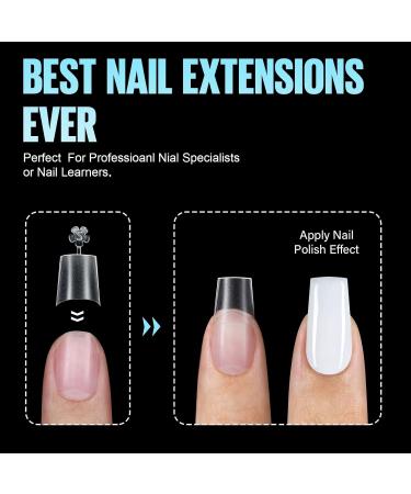 TOMICCA Short Coffin French Edge Nail Tips - 240pcs Half Cover False Nails - Natural Matte Acrylic Extensions - 15 Sizes Salon Quality Artificial Nails - Buy Online on GoSupps.com