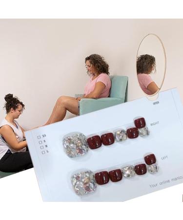 Glossy Toe Nails | Glitter Toe Nails - Sparkling Cat's Eye Glossy Fake Toe Nails Fake Toe Nails For Summer For Women Girls - Buy Online on GoSupps.com