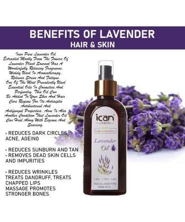 ICAN LONDON 100% PURE & NATURAL LAVENDER OIL FOR HAIR SKIN AND NAILS 150ML - Buy Online on GoSupps.com