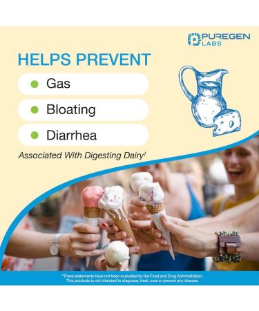 Puregen Labs Dairy Relief Natural Fast Acting Lactase Enzyme 3000 FCC Lactose Intolerance Pills 90 Caplets 1 - Buy Online on GoSupps.com