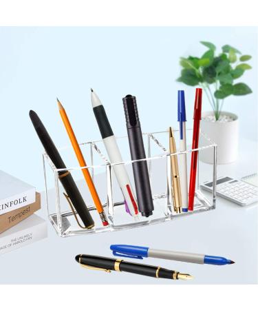 Tasybox Clear Acrylic Makeup Brush Holder Organizer - 3 Slot Cosmetic Brushes Storage Display Case - Buy Online on GoSupps.com