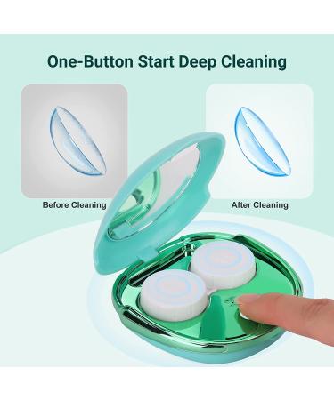 AMESEDAK Ultrasonic Contact Lens Cleaner Case - Automatic Cleaning Machine | USB Charging | Lightweight & Portable - Green - Buy Online on GoSupps.com