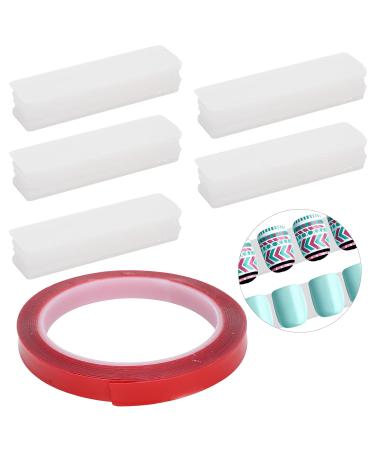 50PC Transparent Nail Art Display Stand - Acrylic Nail Tip Display with 300cm Double-Sided Adhesive Tape | Perfect for Nail Salons and Color Cards - Buy Online on GoSupps.com