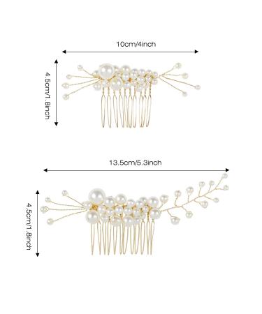 Cinaci 25 Pack Gold Glitter Rhinestone Pearl Wedding Hair Combs + Pins Set - Buy Online on GoSupps.com