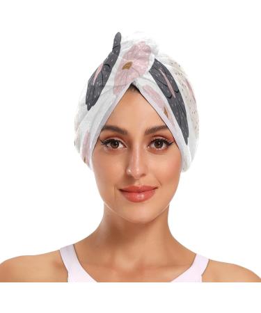 Doodle Cute Pumpkin Pattern Dry Hair Cap & Towel Set - 2 Piece Quick Drying Super Absorbent & Soft Headband - Buy Online on GoSupps.com