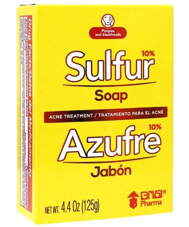 Sulfur Acne Treatment Soap with Lanolin 4.40 Oz Bar - Clear Skin Solution - Buy Online on GoSupps.com