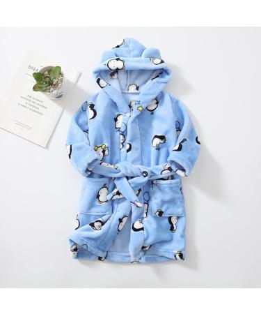 Colorful Kinder Cartoon Hooded Bathrobe & Pajamas for Girls 1-8 | Plush Penguin Nightwear for Toddlers 3-4 Years - Buy Online on GoSupps.com