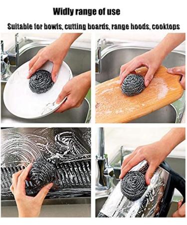 Clisted 80 PCS Stainless Steel Sponges Scrubbers Utensil Scrubber Scouring Pads Ball for Removing Rust Dirty Cookware Cleaner - Buy Online on GoSupps.com