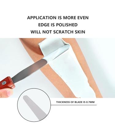 Premium Stainless Steel Wax Spatula with Wooden Handle | Multi-Purpose Applicator for Face Masks Hair Removal & Mixing Pigments - Buy Online on GoSupps.com