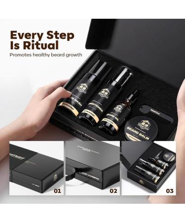 Luxury Waking Forest Beard Growth Kit | Essential Beard Care for Men - Oil Wash Balm & Comb for Patchy Beards | Perfect Gift for Dad & Husband - Buy Online on GoSupps.com