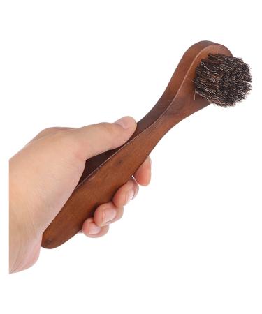 Home Shoes Brushes New 7.5cm Long Wood Handle Bristle Horse Hair Brush Shoe Polish Shine Cleaning Supplies Bathroom Tool Brush Onecolor