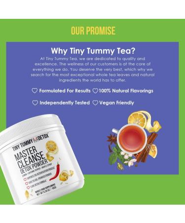 Tiny Tummy Master Cleanse Lemonade Diet - 3 Day Plant-Based Juice Cleanse Detox Powder Supplement - Lemon Maple Syrup & Cayenne - 6.34oz - Buy Online on GoSupps.com