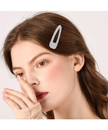 Glittering Rhinestone Hair Clips - 2PCS Silver Barrettes for Women & Girls | Hair Pins & Accessories - Buy Online on GoSupps.com