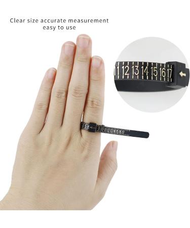 1 Pack US Ring Sizer Measuring Gauge 1-17 US Rings Size Plastic Finger Sizing Measure Tool Reusable Black - Buy Online on GoSupps.com