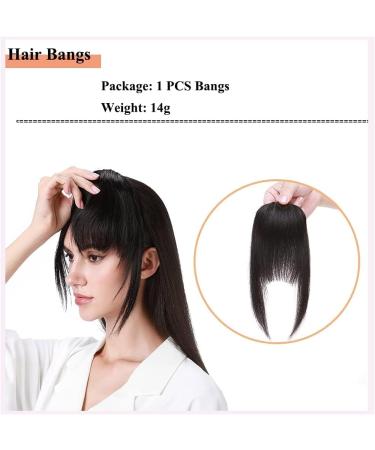 Elailite Real Human Hair French Bangs Clip in Extension - #1B Natural Black - Buy Online on GoSupps.com