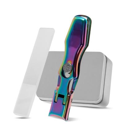 Nail Clippers for Thick Nails 12mm Wide Jaw Nail Trimmer Stainless Steel Nail Cutter with Nail Clip Storage Portable Fingernail Cutter Labor Saving Fingernail Trimmer for Women Men Adults(colorful)