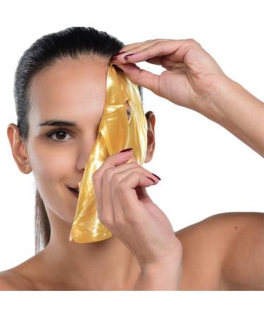 Ruzzut 24K Gold Collagen Essence Face Mask - Hydrating Anti-Wrinkle Skin Care with Hyaluronic Acid & Collagen | 12 Pack Golden Sheet Masks - Buy Online on GoSupps.com