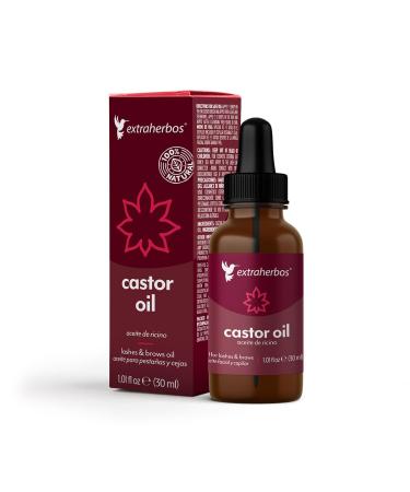 Pure Castor Oil 30ml - 100% Natural Cold-Pressed for Eyelashes Brows & Hair Growth - Hydrates Skin Eliminates Frizz Beard Care