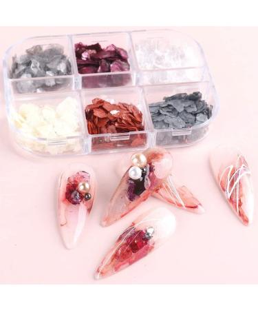 Nail Art Decoration Shimmer Texture Nails Slices Abalone Shell Nail Flakes Irregular 3D Glitter(YM-31) - Buy Online on GoSupps.com