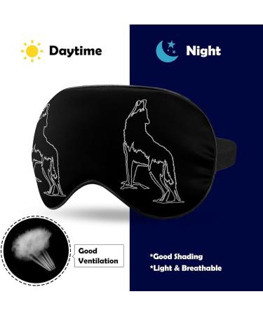 Wolf Howling Sleep Mask - Adjustable Strap Eye Cover for Sleeping, Blocking Light - Men and Women - Buy Online on GoSupps.com