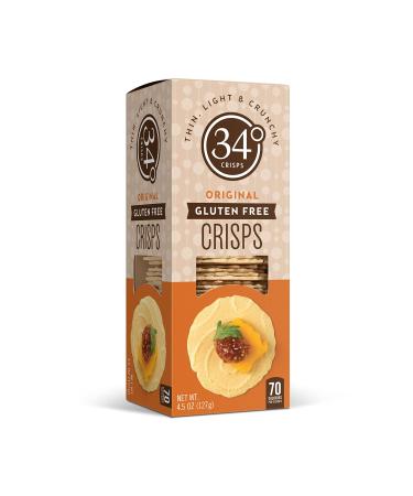 34 Degrees Crisps | Original Gluten Free Crisps | Thin Light Crunchy & Gluten Free Crisps Single Pack (4.5oz)