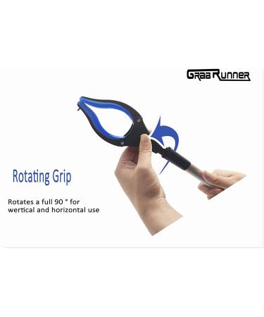 2-Pack 32 Inch GrabRunner Folding Reacher Grabber Tool with Magnetic - Blue/Blue - Buy Online on GoSupps.com