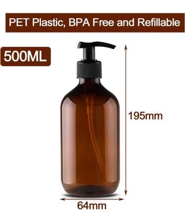 JamHooDirect 2Pcs 500ml/17oz Empty Plastic Pump Bottles Refillable Lotion Shampoo Body Washing Cream Shower Gel Storage Holder Container Toiletries Liquid Dispenser (Brown and Green) - Buy Online on GoSupps.com