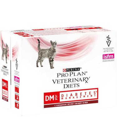 PURINA PPVD Feline DM Beef Pouch Cat Food 10 x 85 g