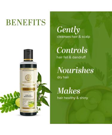 Khadi Natural Amla & Bhringraj Shampoo | Dandruff Control & Hair Fall Reduction | Paraben & Sulphate-Free | All Hair Types | 210ml - Buy Online on GoSupps.com