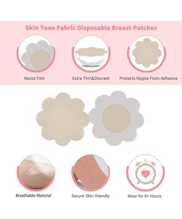 Breathable Boob Tape Breast Sling for A-E Cups | Waterproof & Sweatproof Athletic Support Tape | Includes 10 Disposable Fashion Breast Patches in Beige - Buy Online on GoSupps.com