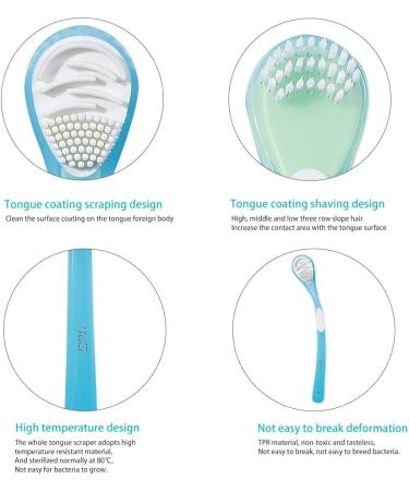 3-Piece Double-Sided Tongue Cleaning Brush Set - Gentle & Effective Tongue Scrapers in Green Blue & Pink for Bad Breath Relief - Buy Online on GoSupps.com
