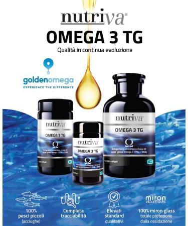  NUTRIVA NUTRIVA Omega 3 TG Food supplement made from fish oil rich in omega-3 fatty acids ideal for heart and brain health - 220 Softgels - Buy Online on GoSupps.com