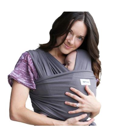 Sleepy Wrap Baby Carrier Newborn to Toddler - Hands-Free Baby Carrier Wrap - Stretchy Baby Wrap - Ergonomic Baby Wraps Carrier - Lightweight Baby Carrier Sling - Baby Body Carrier 7-35 lbs (Dark Gray) Dark Grey