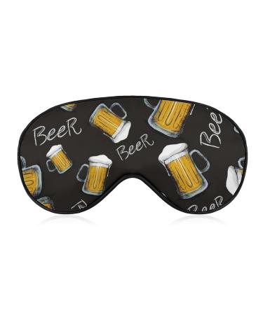 Beer Drinking Saint Patricks Sleep Mask Eye Cover for Sleeping Blindfold with Adjustable Strap Blocks Light Night Travel Nap for Men Women
