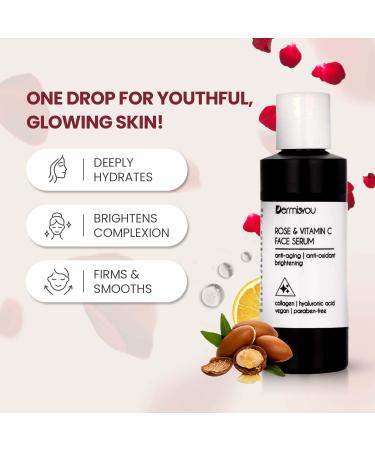 Anti-wrinkle Face Serum with Rose Water & Vitamin C | Postpones Fine Lines & Wrinkles | Moisturizes & Nourishes Keeping Skin Youthful & Plump | Vegan Paraben Free Alcohol-Free | 1.33 oz - Buy Online on GoSupps.com